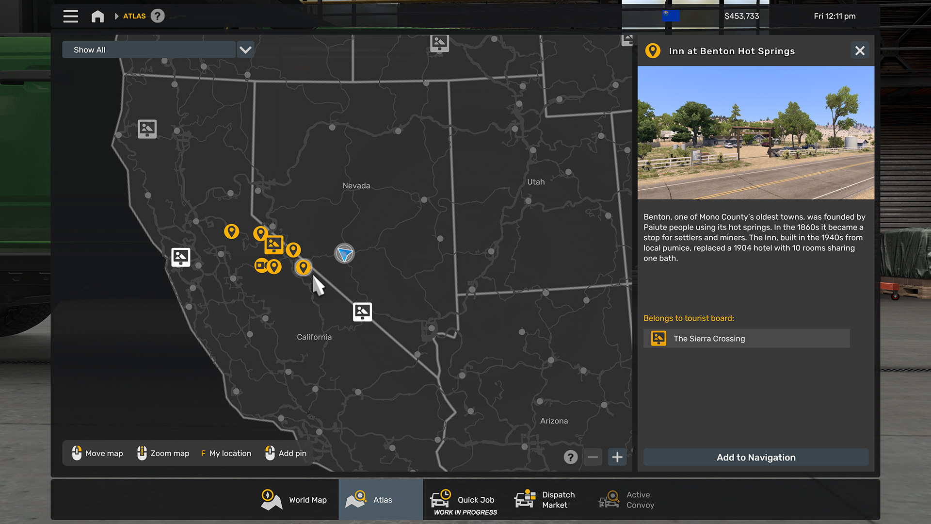 Atlas Interface in American Truck Simulator