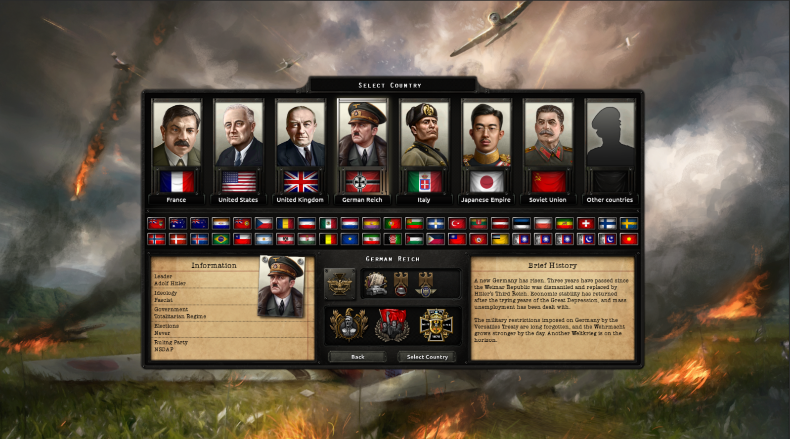 Country Selection Screen Overcrowding